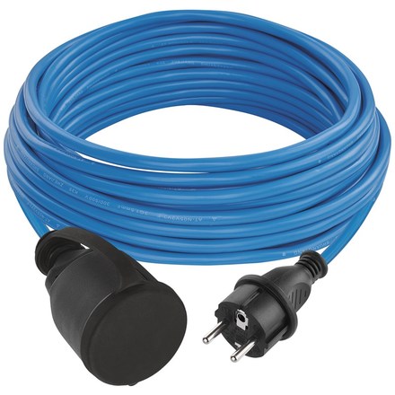 Počasí odolný prodlužovací kabel Emos P01410W 10 m / 1 zásuvka / modrý / silikon / 230 V / 1,5 mm2