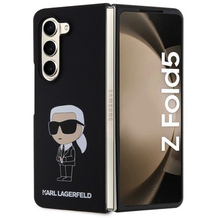 Kryt na mobil Karl Lagerfeld Liquid Silicone Ikonik NFT na Samsung Galaxy Z Fold 5 - černý