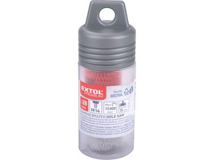 Korunka vykružovací Extol Premium 8802984 diamantová, O 28mm, závit M14 (2)