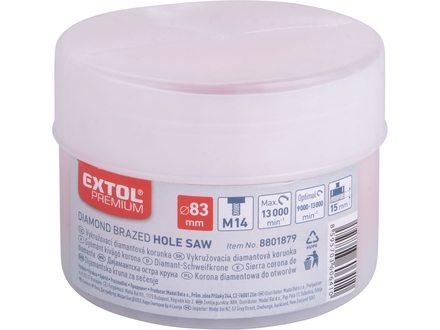 korunka vykružovací Extol Premium 8801879 diamantová, O 83mm, závit M14 (2)