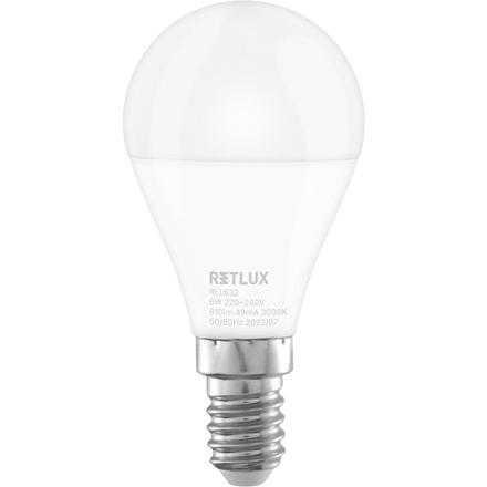 LED žárovka Retlux RLL 632 G45 E14 miniG 6W WW D