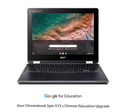 Notebook 12 Acer Chromebook/Spin 512/N6000/12&apos;&apos;/1366x912/T/4GB/64GB eMMC/UHD/Chrome EDU/Black/2R (NX.K73EC.001)