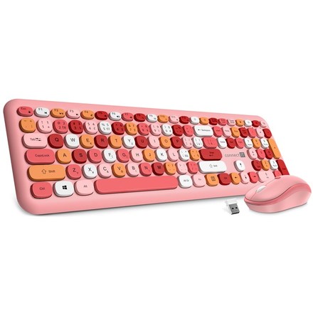 Set klávesnice s myší Connect IT FashionCombo, CZ/ SK - růžová
