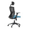 Kancelářská židle Autronic Kancelářská židle, černá MESH síťovina, světle modrá látka, houpací mechanismus, plastový kříž, kolečka pro tvrdé podlah (KA-V328 BLUE) (9)