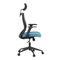 Kancelářská židle Autronic Kancelářská židle, černá MESH síťovina, světle modrá látka, houpací mechanismus, plastový kříž, kolečka pro tvrdé podlah (KA-V328 BLUE) (10)