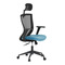 Kancelářská židle Autronic Kancelářská židle, černá MESH síťovina, světle modrá látka, houpací mechanismus, plastový kříž, kolečka pro tvrdé podlah (KA-V328 BLUE) (11)