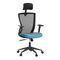 Kancelářská židle Autronic Kancelářská židle, černá MESH síťovina, světle modrá látka, houpací mechanismus, plastový kříž, kolečka pro tvrdé podlah (KA-V328 BLUE) (12)