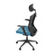 Kancelářská židle Autronic Kancelářská židle, černá MESH síťovina, světle modrá látka, houpací mechanismus, plastový kříž, kolečka pro tvrdé podlah (KA-V328 BLUE) (16)