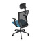Kancelářská židle Autronic Kancelářská židle, černá MESH síťovina, světle modrá látka, houpací mechanismus, plastový kříž, kolečka pro tvrdé podlah (KA-V328 BLUE) (17)