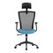 Kancelářská židle Autronic Kancelářská židle, černá MESH síťovina, světle modrá látka, houpací mechanismus, plastový kříž, kolečka pro tvrdé podlah (KA-V328 BLUE) (1)