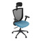 Kancelářská židle Autronic Kancelářská židle, černá MESH síťovina, světle modrá látka, houpací mechanismus, plastový kříž, kolečka pro tvrdé podlah (KA-V328 BLUE) (23)