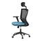 Kancelářská židle Autronic Kancelářská židle, černá MESH síťovina, světle modrá látka, houpací mechanismus, plastový kříž, kolečka pro tvrdé podlah (KA-V328 BLUE) (3)