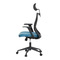 Kancelářská židle Autronic Kancelářská židle, černá MESH síťovina, světle modrá látka, houpací mechanismus, plastový kříž, kolečka pro tvrdé podlah (KA-V328 BLUE) (4)