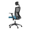 Kancelářská židle Autronic Kancelářská židle, černá MESH síťovina, světle modrá látka, houpací mechanismus, plastový kříž, kolečka pro tvrdé podlah (KA-V328 BLUE) (5)