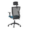 Kancelářská židle Autronic Kancelářská židle, černá MESH síťovina, světle modrá látka, houpací mechanismus, plastový kříž, kolečka pro tvrdé podlah (KA-V328 BLUE) (6)