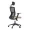 Kancelářská židle Autronic Kancelářská židle, černá MESH síťovina, tmavě béžová látka, houpací mechanismus, plastový kříž, kolečka pro tvrdé podlah (KA-V328 CRM) (9)