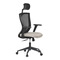 Kancelářská židle Autronic Kancelářská židle, černá MESH síťovina, tmavě béžová látka, houpací mechanismus, plastový kříž, kolečka pro tvrdé podlah (KA-V328 CRM) (11)