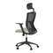 Kancelářská židle Autronic Kancelářská židle, černá MESH síťovina, tmavě béžová látka, houpací mechanismus, plastový kříž, kolečka pro tvrdé podlah (KA-V328 CRM) (5)