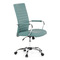 Kancelářská židle Autronic Kancelářská židle, modrá ekokůže, houpací mech, kolečka pro tvrdé podlahy, chromový kříž (KA-V307 BLUE) (11)