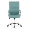 Kancelářská židle Autronic Kancelářská židle, modrá ekokůže, houpací mech, kolečka pro tvrdé podlahy, chromový kříž (KA-V307 BLUE) (1)