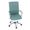 Kancelářská židle Autronic Kancelářská židle, modrá ekokůže, houpací mech, kolečka pro tvrdé podlahy, chromový kříž (KA-V307 BLUE) (24)