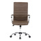 Kancelářská židle Autronic Kancelářská židle, hnědá ekokůže, houpací mech, kolečka pro tvrdé podlahy, chromový kříž (KA-V307 BR) (1)