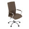 Kancelářská židle Autronic Kancelářská židle, hnědá ekokůže, houpací mech, kolečka pro tvrdé podlahy, chromový kříž (KA-V307 BR) (23)