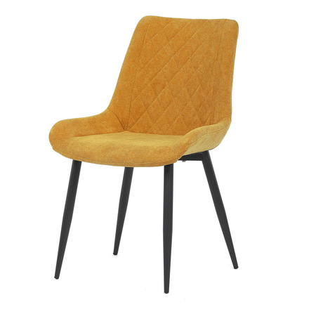 Moderní jídelní židle Autronic Jídelní židle, žlutá látka, černý kov (DCL-218 YEL2)