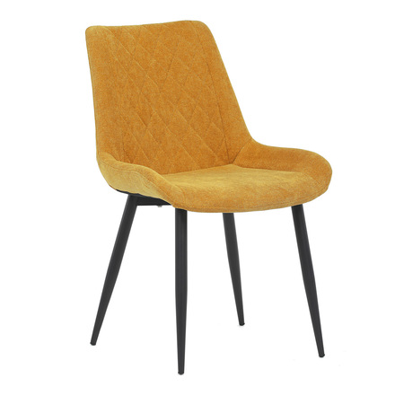 Moderní jídelní židle Autronic Jídelní židle, žlutá látka, černý kov (DCL-218 YEL2) (13)