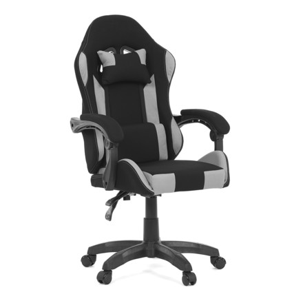 Herní křeslo Autronic Herní křeslo, permanent contact mechanismus s polohovou aretací, černá a šedá látka, plast. kříž (KA-R209 GREY) (12)