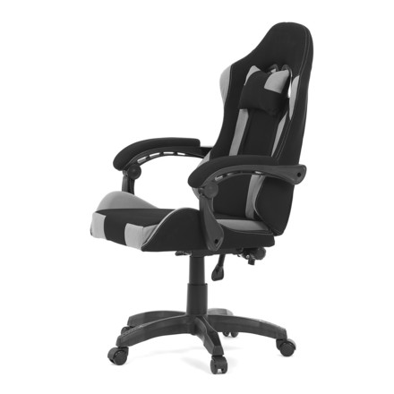Herní křeslo Autronic Herní křeslo, permanent contact mechanismus s polohovou aretací, černá a šedá látka, plast. kříž (KA-R209 GREY) (3)