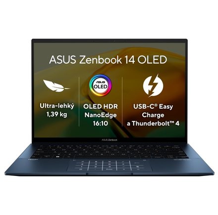 Notebook 14 Asus Zenbook 14 OLED/UX3402VA/i7-13700H/14&apos;&apos;/2880x1800/16GB/1TB SSD/Iris Xe/W11H/Blue/2R (UX3402VA-OLED465W)