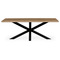 Dřevěný jídelní stůl Autronic Stůl jídelní, 200x100 cm,masiv dub, přírodní hrana, kovová noha Spyder, černý lak (DS-S200 DUB) (1)