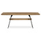 Dřevěný jídelní stůl Autronic Stůl jídelní, 200x100 cm,masiv dub, zkosená hrana, kovová noha, černý lak (DS-M200 DUB) (1)