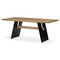 Dřevěný jídelní stůl Autronic Stůl jídelní, 200x100 cm,masiv dub, zkosená hrana, kovová noha, černý lak (DS-M200 DUB) (2)