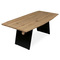 Dřevěný jídelní stůl Autronic Stůl jídelní, 200x100 cm,masiv dub, zkosená hrana, kovová noha, černý lak (DS-M200 DUB) (5)