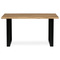 Dřevěný jídelní stůl Autronic Stůl jídelní, 140x90x75 cm, masiv dub, kovová noha ve tvaru písmene &amp;quotU&amp;quot, černý lak (DS-U140 DUB) (1)