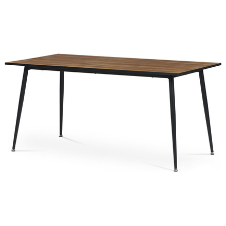 Moderní jídelní stůl Autronic Jídelní stůl, 160x80, deska MDF, dýha divoký dub, kovové nohy, černý lak (AT-686 OAK)