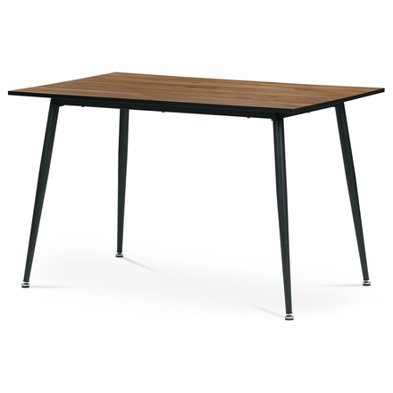 Moderní jídelní stůl Autronic Jídelní stůl, 120x75 cm, deska MDF, dýha divoký dub, kovové nohy, černý lak (AT-682 OAK)