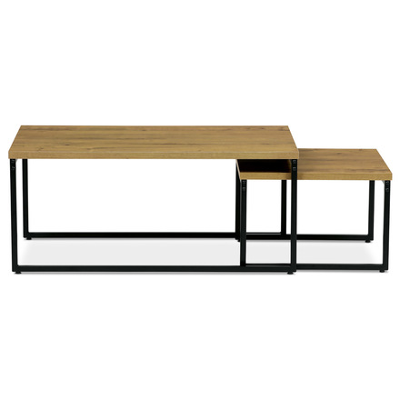 Konferenční stolky Autronic Sada 2 konferenčních stolů, MDF deska s dekorem divoký dub, černý kov. (CT-619 OAK) (2)