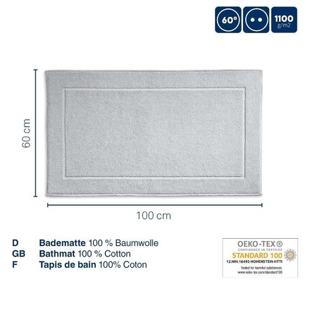 Koupelnová předložka Kela KL-23486 Ladessa Ladessa 100x60 cm bavlna stříbrnošedá (2)