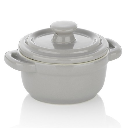 Servírovací a zapékací miska Kela KL-15290 Malin keramická světle šedá s poklicí 8,0 cm,10,0 cm