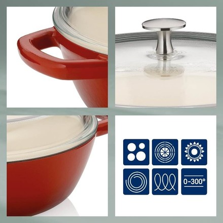 Farmářská pánev Kela KL-11964 Calido litinová červená kulatá 16,0cm 28,0cm 3,8l (3)