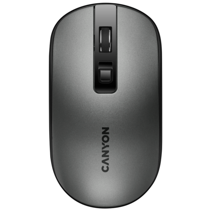 Počítačová myš Canyon CNS-CMSW18DG, tichá, bezdrátové nabíjení / optická / 4 tlačítka / 1600dpi - šedá
