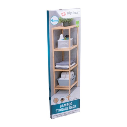 Regál Alpina ED-247426 do koupelny 4 police bambus (1)