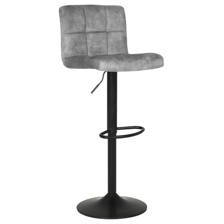 Barová židle Autronic Židle barová, šedá sametová látka, černá podnož (AUB-827 GREY4)