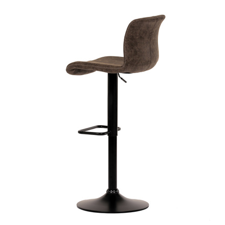 Barová židle Autronic Židle barová, hnědá látka v imitaci broušené kůže, černá podnož, výškově stavitelná (AUB-806 BR3) (5)