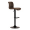 Barová židle Autronic Židle barová, hnědá látka v imitaci broušené kůže, černá podnož, výškově stavitelná (AUB-806 BR3) (11)