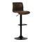 Barová židle Autronic Židle barová, hnědá látka v imitaci broušené kůže, černá podnož, výškově stavitelná (AUB-806 BR3) (12)