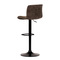 Barová židle Autronic Židle barová, hnědá látka v imitaci broušené kůže, černá podnož, výškově stavitelná (AUB-806 BR3) (6)